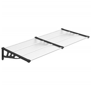 Toldo de Policarbonato Negro y Transparente de 78.3 Pulgadas x 35.4 Pulgadas para Puerta, Pérgola, Gazebo - Product Image 2