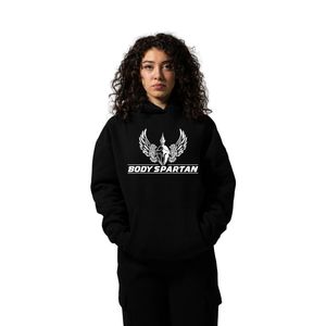Sudadera con Capucha Negra para Mujer, de Manga Larga, Forro Polar, Informal, para Gimnasio, Ejercicio, Ropa Deportiva, Suave y Cómoda, con Bolsillo Tipo Canguro - Product Image 1