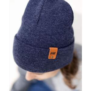 Traditional Solid Denim <b>Blue</b> Cuffed <b>Beanie</b> Comfortable and Stylish - Product Image 6