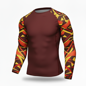 Rashguard OEM ODM Rash Guard Men Sublimation Printed Bjj Rash Guard Gym Training <b>Shirt</b> <b>Compression</b> <b>Shirts</b> MMA Top - Product Image 1