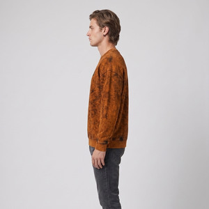 OEM <b>Men's</b> Vintage Acid Wash Sweatshirt Long Sleeve Heavyweight Cotton Oversized Streetwear <b>Pullover</b> <b>Men</b> O Neck Loose Fit Shirts - Product Image 3
