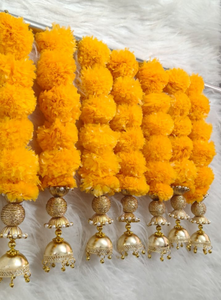Guirnalda de Caléndulas Mini Hechas a Mano, Decoración Floral Colgante para Puerta, Boda, Diwali, Inauguración de Casa - Product Image 3