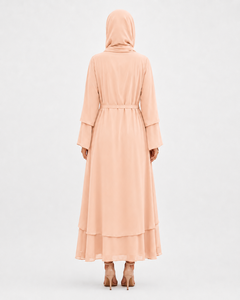 2026 Ladies Long Floor Length <b>Abaya</b> Dress Islamic Ethnic Fashion Plain Polyester Matching Belted <b>Abaya</b> For Women - Product Image 2