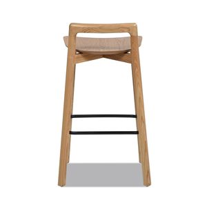 Sven 26.5 \ "moderno sgabello da banco minimalista con schienale basso in legno di frassino biondo naturale per isole cucina e carrelli - Product Image 5