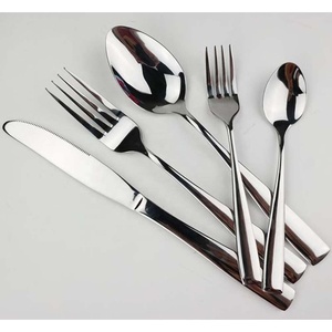 Cuchillo de Metal Pulido Plateado, Tenedor, Cuchara, Juego de Cubiertos Reutilizables, Cuchara y Tenedor, Vajilla de Acero Inoxidable, Juegos de Cubiertos - Product Image 1