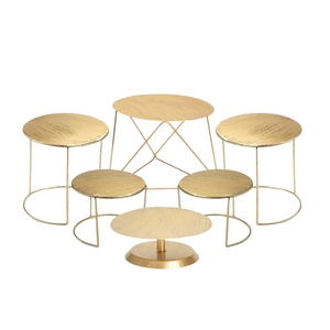 Wholesale Elegant Gold <b>Cake</b> Stand Set Metal Round Dessert Pedestal Tray 3-Tier Cupcake Tower Holder for Wedding Party <b>Supplies</b> - Product Image 5