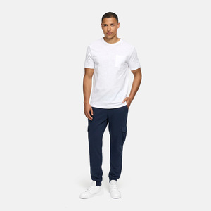 Pantalon de jogging cargo bleu marine pour homme, taille élastique avec cordon de serrage, décontracté, plusieurs poches, coton mi-lourd, idéal pour l'automne - Product Image 6