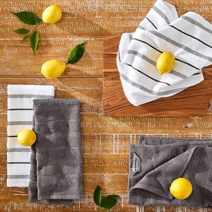 Set di 4 Asciugamani da Cucina Albany Grigio Antracite/Bianco Dimensione 16"x26" - Product Image 3