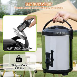 Dispenser per Bevande Isolato in Acciaio Inox da 1,5 Galloni con Rubinetto Termico e Maniglia per Bevande Calde/Fredde - Product Image 6