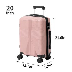 Set di Valigie 2-in-1 in PP Oro Rosa alla Moda, Senza TSA, 12/20 Pollici, con Cerniera, per Viaggi - Product Image 5
