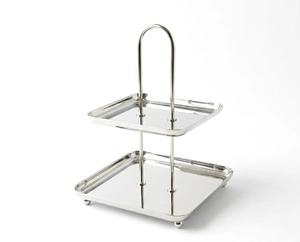 Support à gâteau rectangulaire en acier inoxydable à 2 ou 3 niveaux, finition miroir de luxe, plateau de présentation de desserts pour les fournitures de restauration hôtelière - Product Image 3