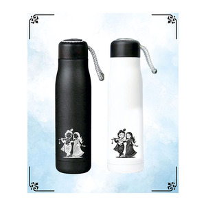 Bouteille d'eau imprimée Radha Krishna, bouteille d'eau en métal personnalisée avec impression de couple - Cadeau de bureau élégant - Product Image 1