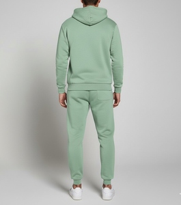 Conjunto Deportivo de Forro Polar con Capucha para Hombre, Color Verde Sólido, Pantalones y Sudadera Largos 100% Algodón, Transpirables, con Bolsillos Laterales - Product Image 5