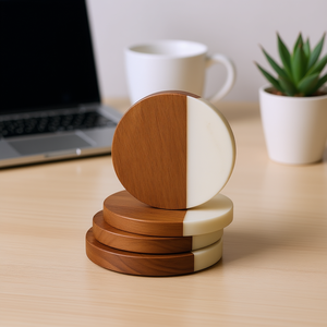 Juego de Posavasos de Resina Ecológicos Hechos a Mano de Primera Calidad, Reutilizables, para Tazas de Té y Café, para Decoración de Oficina - Product Image 3