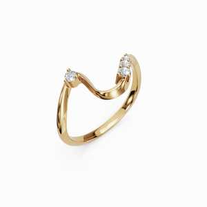 Hot Selling Minimalist Water <b>Wave</b> Moissanite <b>Ring</b> 925 Sterling <b>Silver</b> With Gold Plating for Engagement Party Gift For Friends - Product Image 2