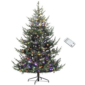 Nordic Pine 7.5 ft Prelit Christmas <b>Tree</b> with 300 Dual Color LED <b>Lights</b> and 1218 Branch Tips Hinged Artificial Christmas <b>Tree</b> - Product Image 1