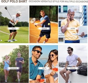 Camisas de Golf con Cierre para Hombre, Manga Corta, Estilo Casual, Polo, Absorbentes de Humedad, Color Sólido, a la Moda - Product Image 6