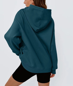 Sweat à capuche pour femme en polyester/coton de haute qualité, style oversize, tendance et cool, doublé à l'avant pour l'hiver et l'automne - Product Image 2