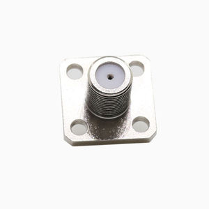 Conector RF Hembra BNC de 25 mm con Brida Cuadrada, 50 Ohmios, Totalmente de Latón, Montaje en Panel de Cuatro Orificios, Conector Coaxial para Interconexión de Chasis - Product Image 1