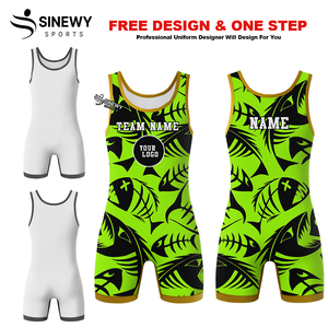 Combinaison de lutte personnalisée pour jeunes, une pièce, à compression, séchage rapide, haute extensibilité, pour hommes - Product Image 2