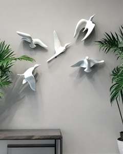 Ensemble de 5 oiseaux décoratifs en aluminium faits à la main pour la maison, l'hôtel, le bureau, la salle de réception - Product Image 2