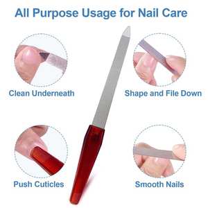 Lime à ongles droite en acier inoxydable, grain 80/100, durable et réutilisable pour les soins professionnels des ongles - Product Image 2