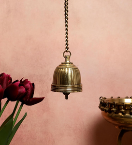 Vintage Brass Hanging Bell with Chain Decorative Metal Door Bell for Home Garden Porch Farmhouse <b>Nautical</b> <b>Decor</b> - Product Image 6