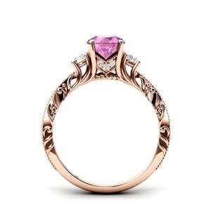 แหวนอัญมณีทรงกลมทัวร์มาลีนสีชมพูสำหรับใช้ในห้องปฏิบัติการเครื่องประดับล่าสุดจากขายส่งตรงจาก925 - Product Image 2