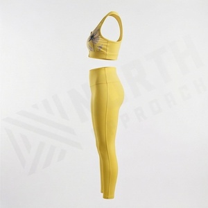 Conjunto de Yoga de Alta Calidad con Logotipo Personalizado, Ropa Deportiva Cómoda para Mujer, Ropa de Gimnasio, Ropa Deportiva Activa, Ropa de Ejercicio - Product Image 3