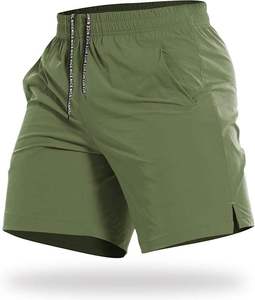 Shorts décontractés sur mesure de haute qualité pour hommes, taille mi-haute, fermeture élastique, grandes tailles, respirants, en polyester écologique, longueur genou - Product Image 1