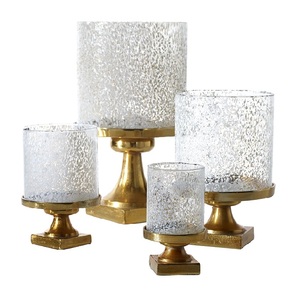 Vintage Design Glass hurricane candle holder silver base luxury candle stand wedding centerpiece <b>offers</b> in customization options - Product Image 4