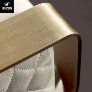 <span class=keywords><strong>Fauteuil</strong></span> de salon de luxe élégant et moderne en tissu sur mesure de haute qualité avec repose-pieds en acier inoxydable - Product Image 5