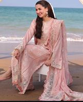 Trajes de algodón pakistaní Faisalabad, vestidos Salwar Kameez, ropa de verano para mujer, dibujados a mano, sin arrugas, reversibles, de secado rápido