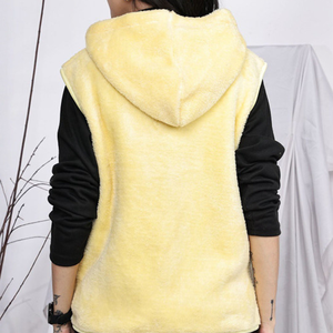 Women Sherpa fleece Faux Fur Wool Coat Breathable Warm Plush Casual hooded zipper collar Jacket snow wear <b>comfy</b> button closure - Product Image 2