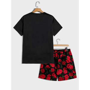 Conjunto de Verano para Hombre, Camiseta de Manga Corta y Pantalones Cortos, Dos Piezas, Logotipo Personalizado, Conjunto Deportivo Informal de Verano para Hombre - Product Image 2