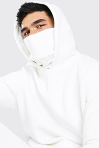 Men's <b>White</b> Hooded Tracksuit Set Full Sleeve <b>Joggers</b> With Side Pockets Breathable Autumn Casual Wear - Product Image 2