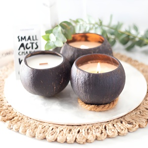Bougie colorée en cire blanche, coquille de noix de coco, prix bon marché, g - Product Image 6
