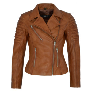 Chaqueta de Motociclista Personalizada para Mujer, de Cuero Napa Genuino Suave, Acolchada, Corte Ajustado, Cierres YKK, Bajo MOQ, Fabricante Mayorista - Product Image 5