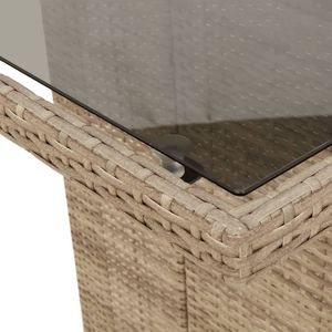 7-Piece <b>Beige</b> Poly Rattan Patio Dining Set with <b>Cushions</b> Stylish Outdoor Furniture Collection - Product Image 6
