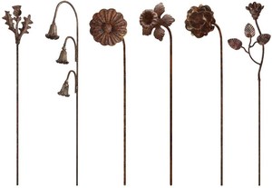 Piquets de jardin en métal finition cuivre avec cannelures fines et design décoratif moderne pour la décoration intérieure et extérieure du jardin - Product Image 2
