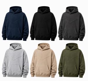 Sweat à capuche unisexe personnalisé surdimensionné en Spandex/Coton bleu, imprimé sur le devant, en molleton épais, avec poche, style streetwear, séchage rapide - Product Image 6