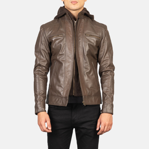 New Winter Warm <b>Coat</b> for Men Best Quality Winter Solid Color Leather Jackets for Men's - Product Image 3