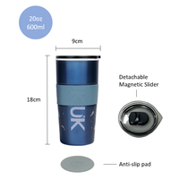 (Pedido de Muestra) IKUK IKTB-600S Nuevo Vaso Deportivo de Moda al por Mayor, Interior de Acero Inoxidable/Exterior de Porcelana SUS 304, 4-6 Horas