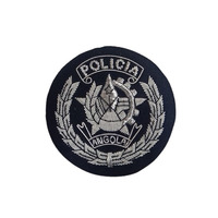 Badge personnalisé en or massif brodé en forme de croissant |   Écusson uniforme en fil métallique |   Emblème pour casquette et épaule