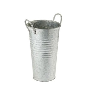Nouveau Pot de Fleurs Polyvalent en Fer Galvanisé Chromé Style Ferme Vintage, Vase et Seau de Rangement - Product Image 1