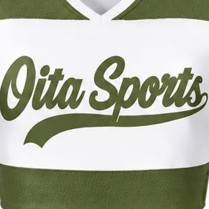 Ensemble d'uniformes de cheerleading sublimés blanc et vert olive, sans manches, haut et jupe, tenue de sport pour l'entraînement et la performance - Product Image 3