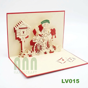 Tarjeta de Invitación de Boda Pop-Up 3D Hecha a Mano con Diseño de Correo y Amor, Modelo LV015 de ANN HANDICRAFT, con Sobre, Troquelado, Impresión Personalizada y Corte de Papel - Product Image 3