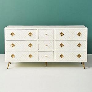 Cajón con Incrustaciones de Hueso de ILAHI, Diseño Moderno con Detalles de Ágata, Mueble Portátil para el Hogar - Product Image 3