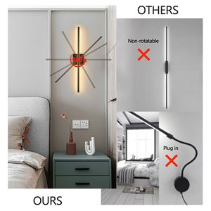 Paquete de 2 Lámparas de Pared LED Modernas de 28 Pulgadas, Apliques de Pared Minimalistas con Acabado Negro Mate para Interiores, para Sala de Estar, Dormitorio, Pasillo - Product Image 6