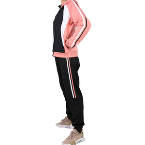 ชุดวอร์มผู้หญิงแบบ Color Blocking แขนยาว มีฮู้ด ซิปหน้า พร้อมกางเกงมีกระเป๋าข้าง เหมาะสำหรับใส่ในฤดูใบไม้ร่วง - Product Image 4